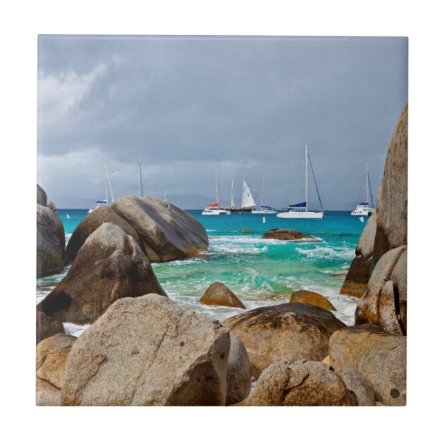 The Baths, Virgin Gorda, Brittiska Jungfruöarna Kakelplatta (Framsidan)