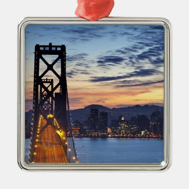 The Bay Bridge från Treasure Island Julgransprydnad Metall (Framsidan)