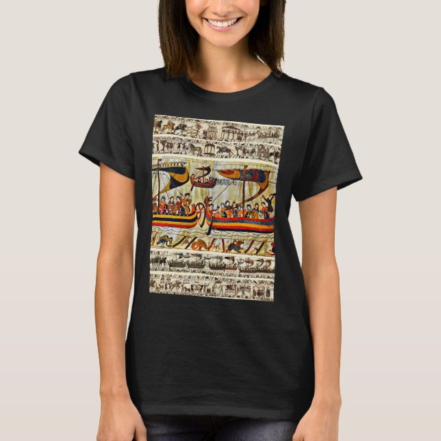 The Bayeux Tapestry Viking Ships  T Shirt (Framsida)
