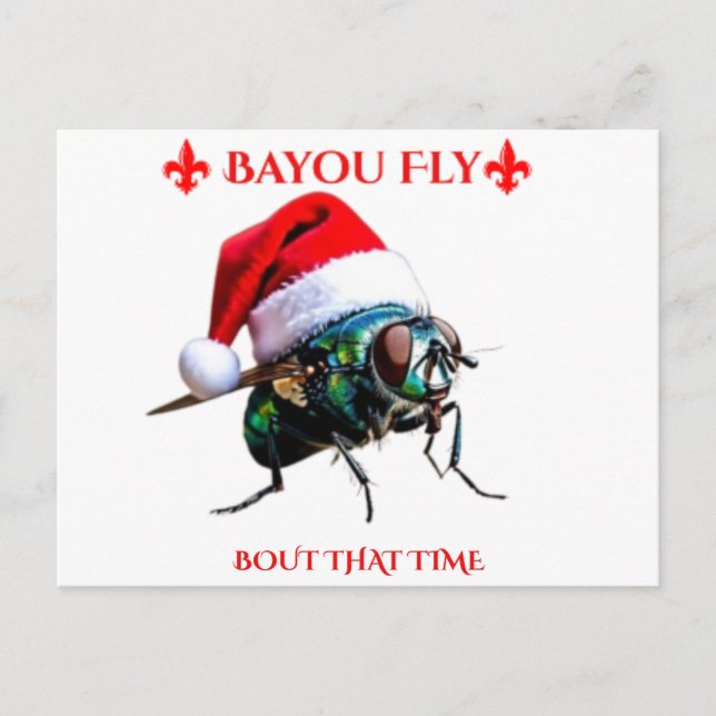 The Bayou Fly says Happy Holidays  Vykort (Framsida)
