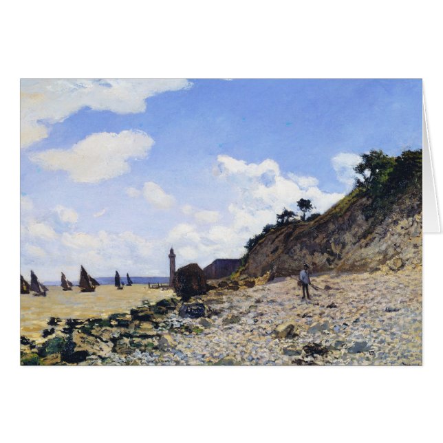 The Beach at Honfleur, 1865 Claude Monet OBS Kort (Framsidan Horizontal)