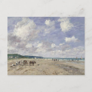 The Beach at Tourgeville, 1893 Vykort
