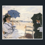 The Beach at Trouville, 1870 Claude Monet Poster<br><div class="desc">Beach vid Trouville,  1870 Claude Monet Den här målningen består av två kvinnor i Viktoriansk tidskläder som håller parasoler sitta på stranden.</div>