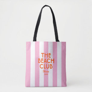 The Beach Club Ibiza Rosa Cabana Randig Handväskor Tygkasse