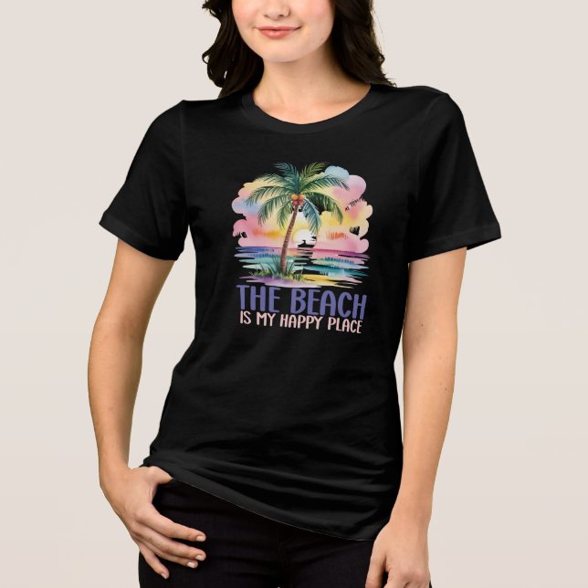 The Beach is My Happy Place T Shirt (Framsida)