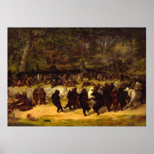 The Bear Dance, 1870 av William Holbrook Beard Poster