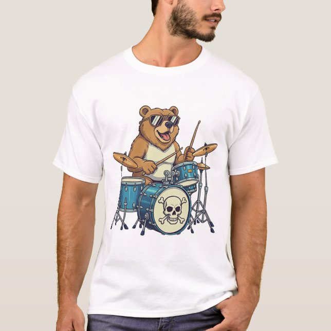 The Bear Drummer  T Shirt (Framsida)
