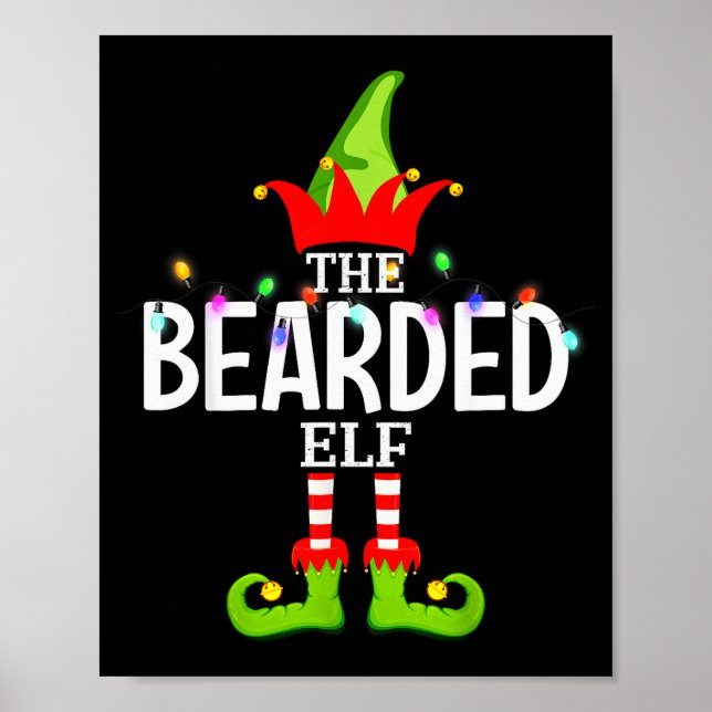 The Bearded Elf Christmas Matching Pajamas  Poster (Framsidan)