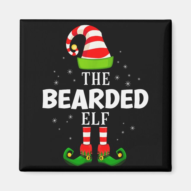 The Bearded Elf Christmas Pjs Matching Pajama  Magnet (Framsidan)