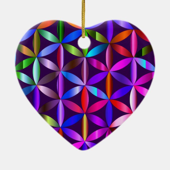 The Beautiful Flower of Life Valentines Day Tree  Julgransprydnad Keramik (Baksidan)