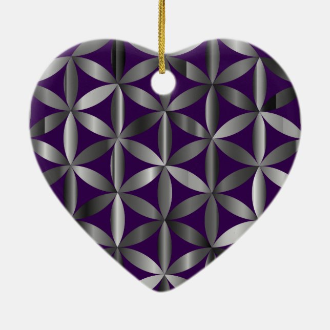 The Beautiful Flower of Life Valentines Day Tree  Julgransprydnad Keramik (Baksidan)
