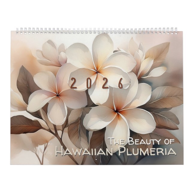 The Beauty of Hawaiian Plumeria Large Calendar Kalender (Omslag)