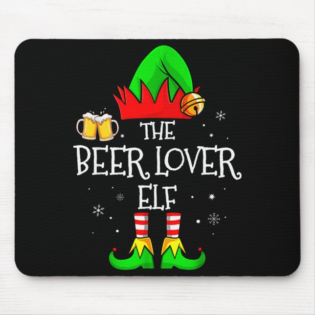 The Beer Lover Elf Matching Family Christmas Drink Musmatta (Framsidan)