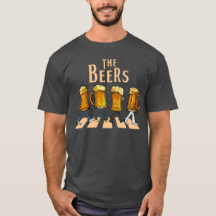 The Beers Abbey Road Parodi Rolig Ölföreslare Roli T Shirt