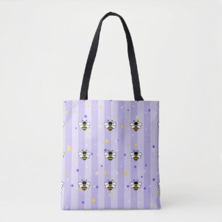 The bees in lilac background tygkasse