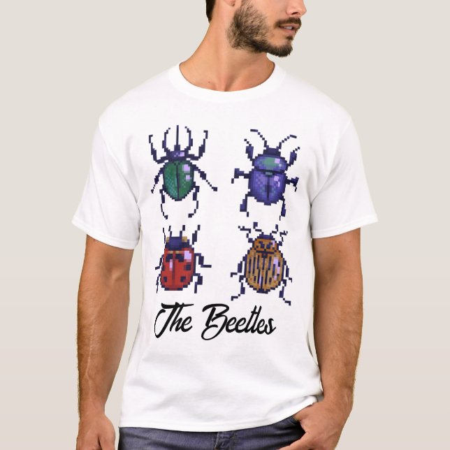 The Beetles, pixelart T Shirt (Framsida)