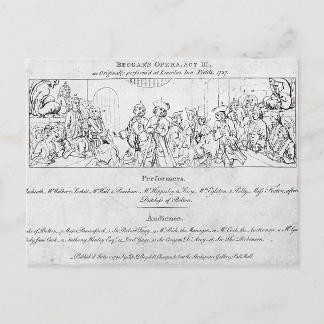 The Beggar's Opera' Vykort (Framsida)