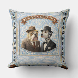 The Benjamin and buttons dapper dog vintage throw  Kudde