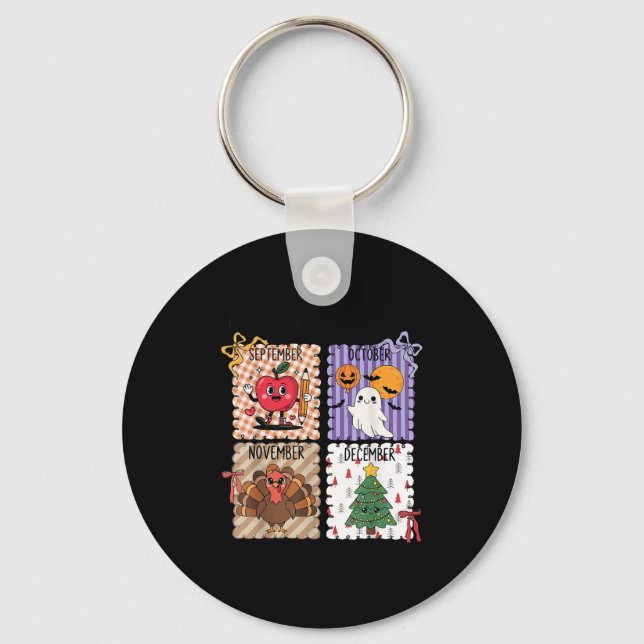 The ber Months Back To School Halloween Thanksgivi Nyckelring (Framsida)