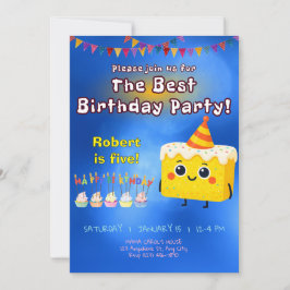 The Best Birthday Party Cake Invitation Inbjudningar