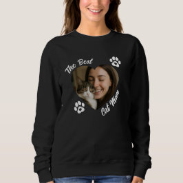 "The Best Cat Mom" Personalized Photo Heart  T Shirt