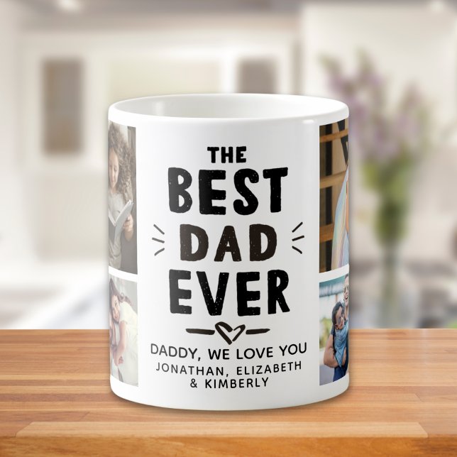 The Best Dad Ever Cute Photo Collage for Dad Kaffemugg (Skapare uppladdad)