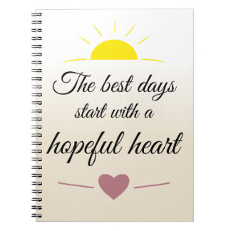 The best days start with a hopeful heart anteckningsbok