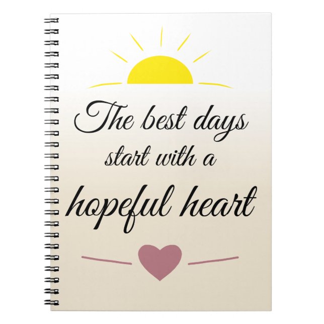 The best days start with a hopeful heart anteckningsbok (Framsidan)