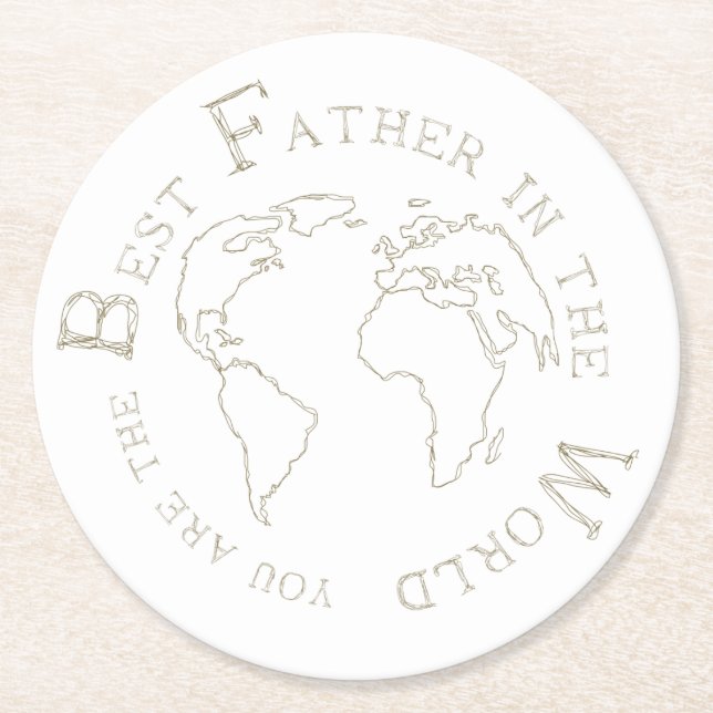 The best father in the world underlägg papper rund (Framsidan)