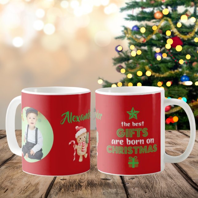 The Best Gift are Born on Christmas Photo Kaffemugg (Skapare uppladdad)