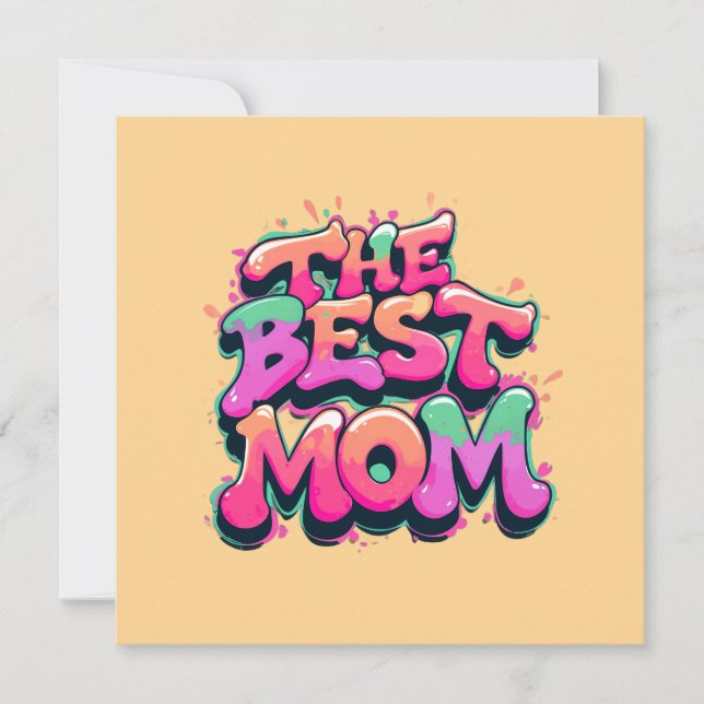 The best mom style graffiti julkort (Framsida)
