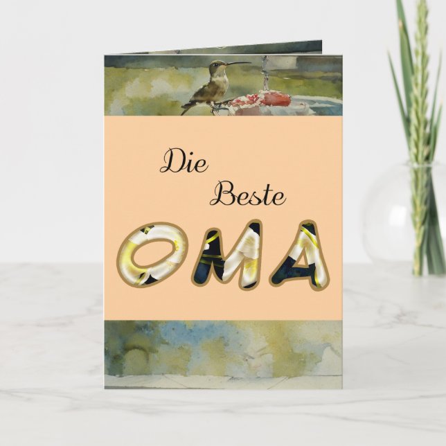 The Best Oma In German Folded Greeting Card Kort (Framsida)