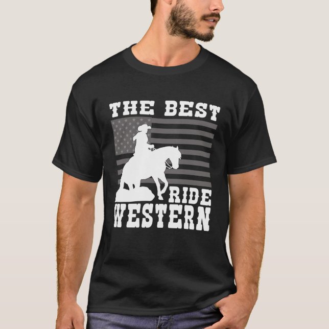 The Best ride Western Horse Reining Trail Rider  2 T Shirt (Framsida)