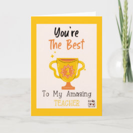 The Best Teacher Trophy Card Kort