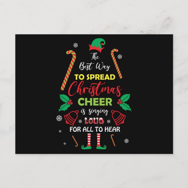 The Best Way to Spread Christmas Cheer is Singing Vykort (Framsida)