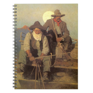 The Betala Stage by NC Wyeth, Vintage Cowboys Anteckningsbok
