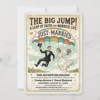 The Big Jump Gazette Bröllop Inbjudningar