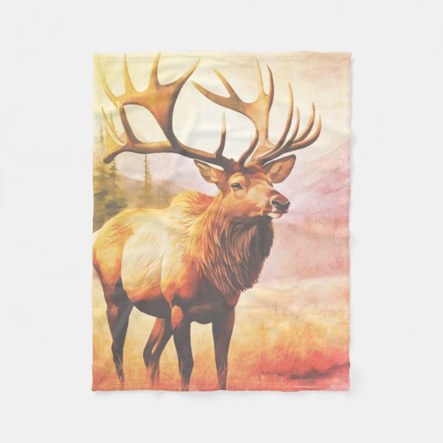 The big Old Bull Elk Fleecefilt (Framsidan)