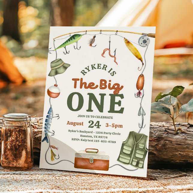 The Big One Fishing Birthday Invitation Inbjudningar (Skapare uppladdad)