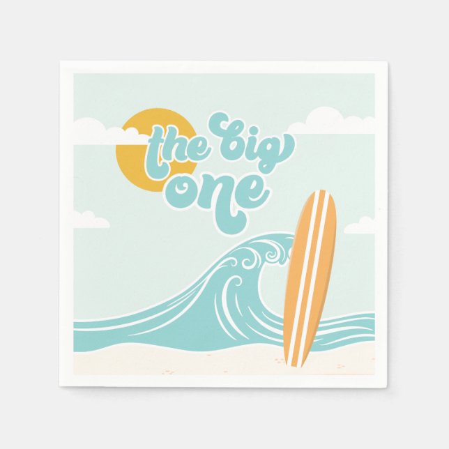 The Big One Surf Beach 1-årsdag Pappersservett (Framsidan)