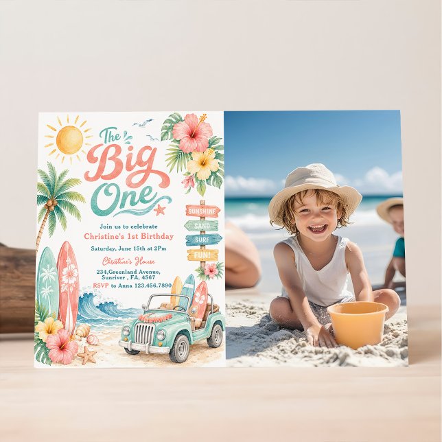 The Big One Surf Beach 1-årsfest Inbjudningar (Skapare uppladdad)