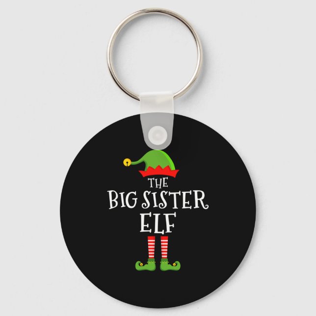 The Big Sister Elf Funny Christmas Matching Family Nyckelring (Framsida)