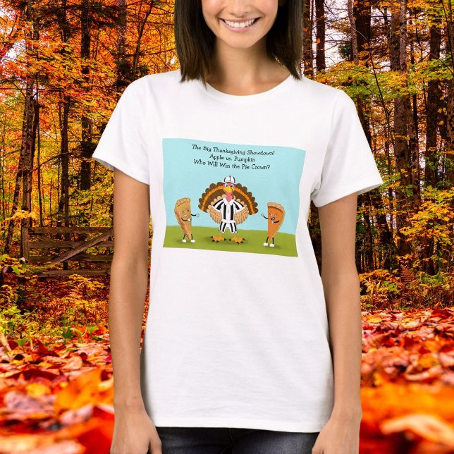 The Big Thanksgiving Showdown Pumpa och Äpple T Shirt (Skapare uppladdad)