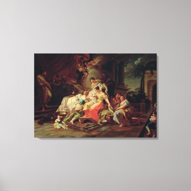 The Birth of Mary, c.1753 (oil on canvas) Canvastryck (Framsida)