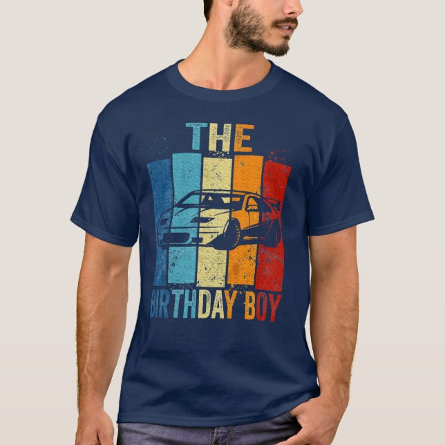 The Birthday Boy Race Car Birthday Racing Car frie T Shirt (Framsida)