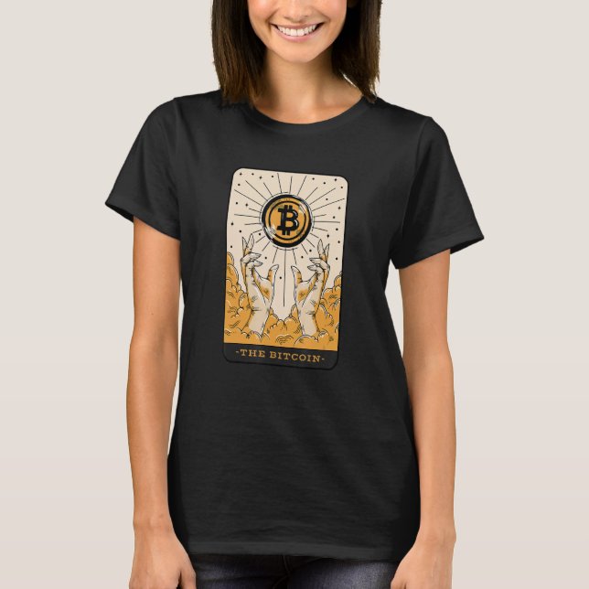 The Bitcoin Tarot Card Two Hands Cryptocurrency BT T Shirt (Framsida)