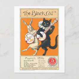 The Black Cat, mars 1896, vintage cat art Vykort