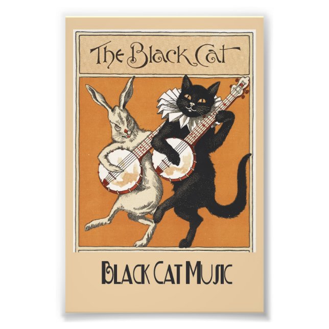 "The Black Cat" Musikplakat Fototryck (Framsidan)