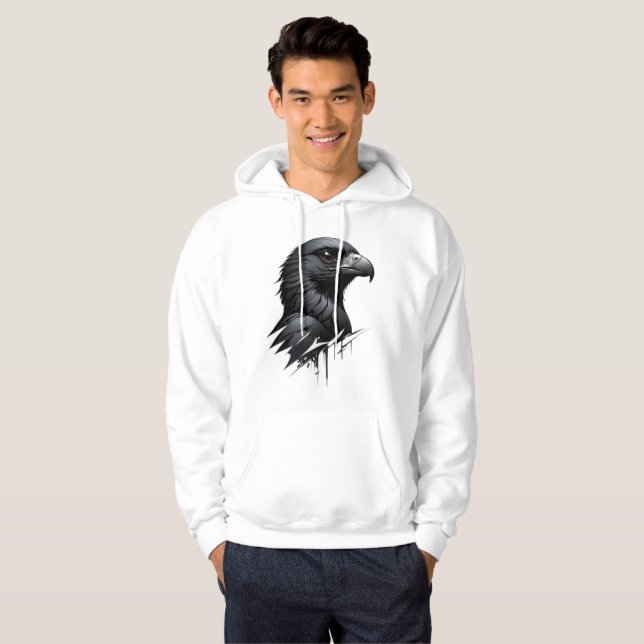 The Black Falcon Design Hoodie (Hel framsida)