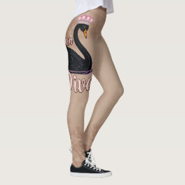The black swan, queen of the water.  leggings